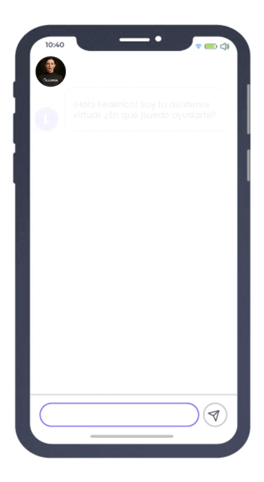 Interacción con asistente Illumia para Banca